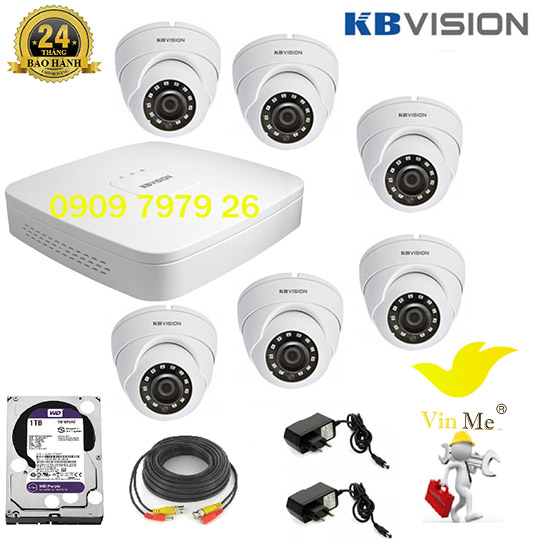 trọn bộ 6 camera kbvision kx-2k02c