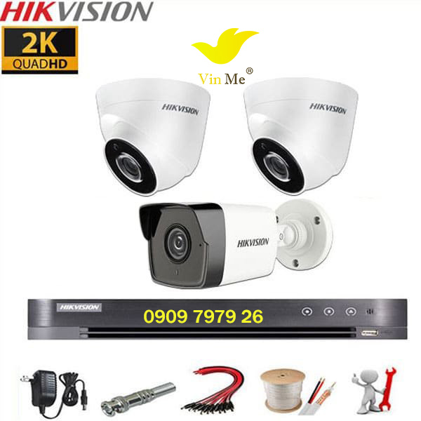 Trọn bộ camera hikvision 3 mắt full HD chống ngược sáng thực